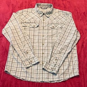 Stio Green and Gray Plaid Shirt